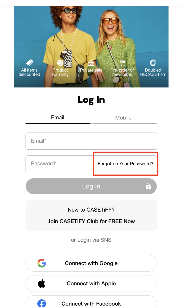 I can #39 t log in I forgot my CASETiFY Account password CASETiFY Help